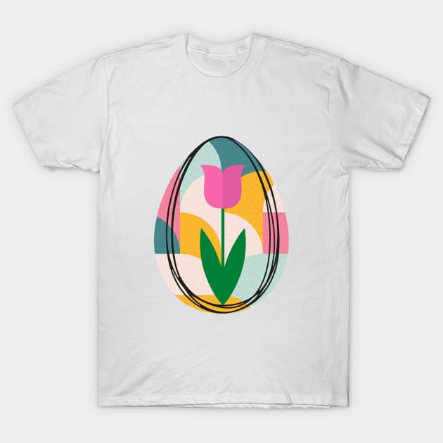 Colorful Egg and Tulip Flower T-Shirt by GoodyL